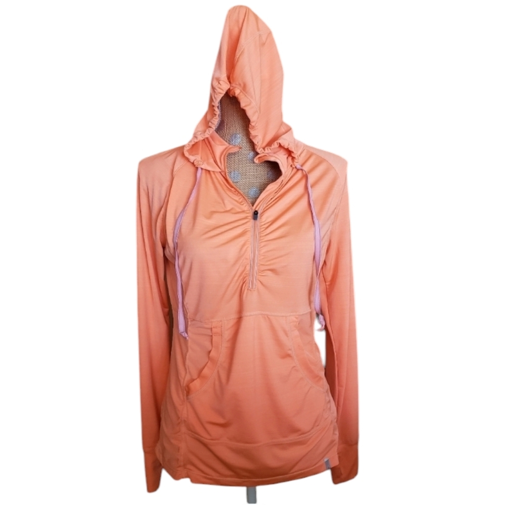 Tangerine neon orange performance hoodie small
